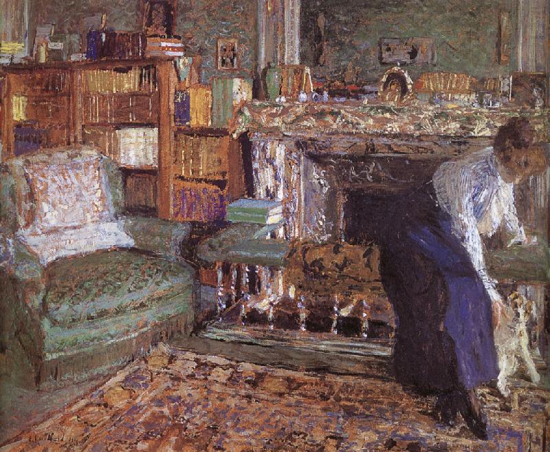 Edouard Vuillard Margaret playing with her puppy china oil painting image